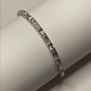 Elegant 7” Sterling Silver CZ  Bracelet